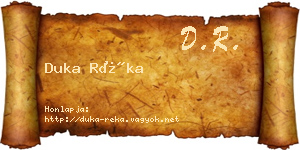 Duka Réka névjegykártya